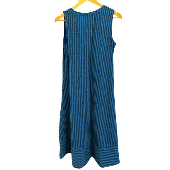 H By Halston Blue Sleeveless Striped Hi Low Relaxed Casual Summer Dress Size MP - Picture 3 of 6